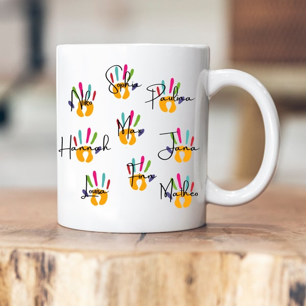 Personalisierbare Tasse - Erzieherin - Dankeschön - Abschiedsgeschenk - Emaille - Keramik - Geschenk - Tagesmutter