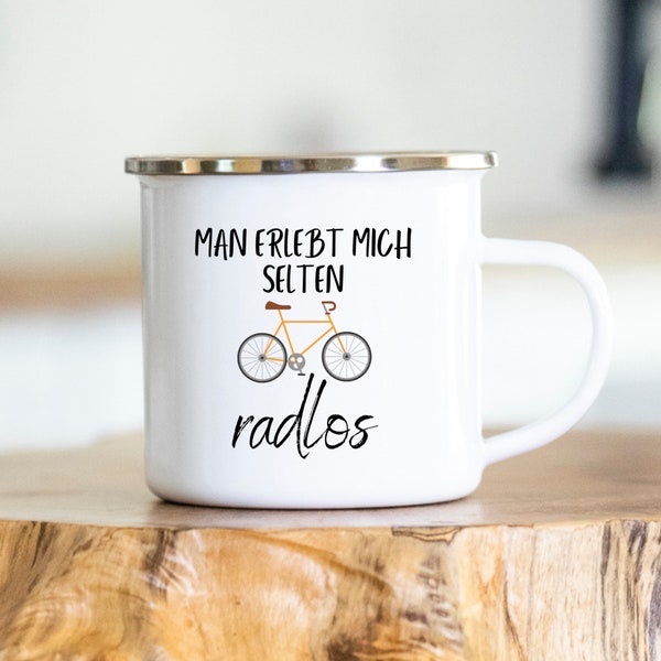 Man erlebt mich selten radlos - Tasse - Geschenk - Fahrradfahrer - Triathlon - Kollege - Freund - Fahrrad - Fahrradingenieur - Ingenieur