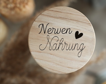 Personalized storage jar - storage jar - 4 sizes - wooden lid - customizable - gift for friend/mom/midwife - cookie jar