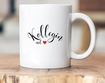Colleague with heart - cup - customizable - with name - favorite colleague - gift - birthday - farewell - anniversary