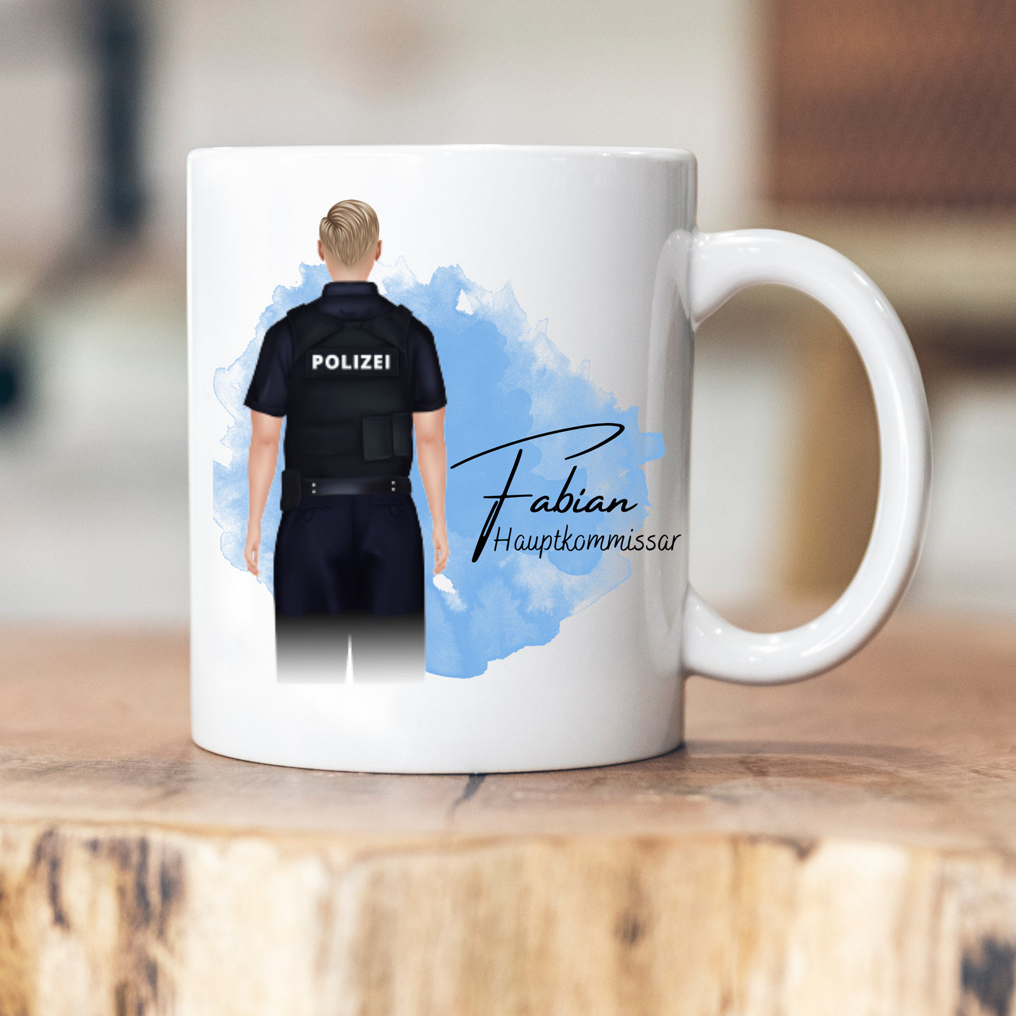 Kaffeetasse 'So Sieht Eine Richtig Coole Polizistin Aus' – 330 Ml, Spülmaschinenfest, Mikrowellengeeignet, Beidseitig Bedruckt