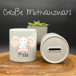 Personalized money box with name - ceramics - piggy bank - children - animals - gift - birthday - school enrollment - baptism - birth