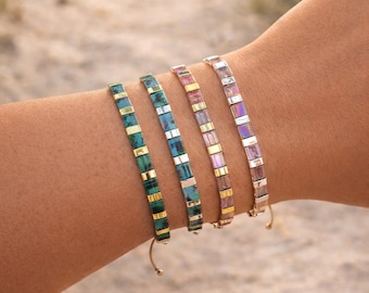 Pulseras boho chic hechas a mano • Pulseras apilables • Conjunto de verano • Joyería corporal playera • Regalo para ella