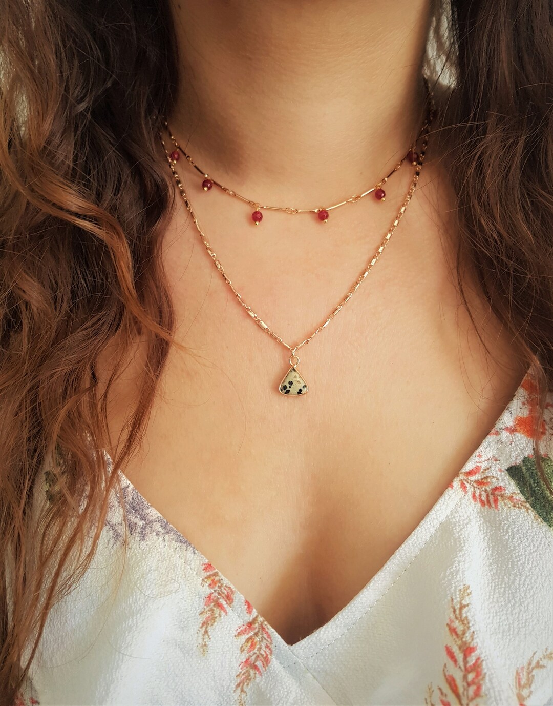 Pendentif en jaspe picasso grand modèle (réf pjp1) | Cœur de Pierres Pendentif en jaspe picasso grand modèle (réf pjp1) | Cœur de Pierres
