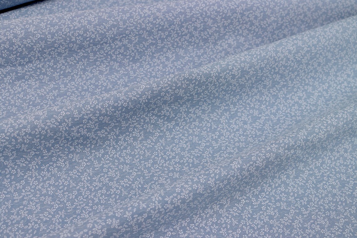 Chambray 100 Cotton Fabric by the Metre Floral Fabric by Etsy