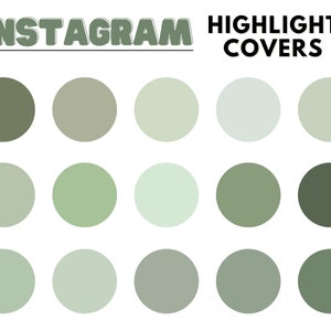 Green Instagram Highlight Covers, Matcha Editable Icons, Olive Mint Green Instagram Story, Story Highlights, Social Media Icons,Solid Covers