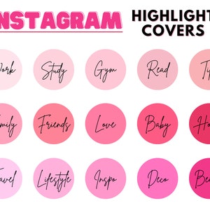 Pink Instagram Highlight Covers, Editable Highlight Icons, Shades of Pink, Story Highlights, Social Media Icon, Solid Pink Covers, Blush image 2