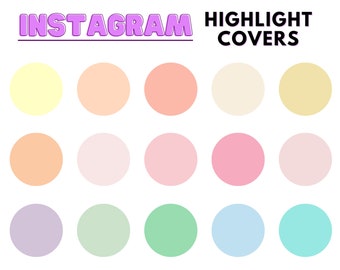 Instagram Pastel Highlight Covers, Editable Solid Cover Icons, Instagram Story Highlights , Pastel Social Media Icons, Cotton Candy Colors