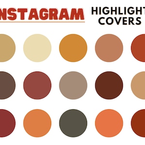 Boho Instagram Highlight Covers, Editable Warm Earthy Neutral Instagram Story Highlight Icons, Solid Earth Tone Instagram Stories,IG Covers