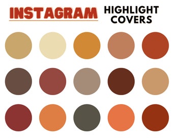 Boho Instagram Highlight Covers, Editable Warm Earthy Neutral Instagram Story Highlight Icons, Solid Earth Tone Instagram Stories,IG Covers