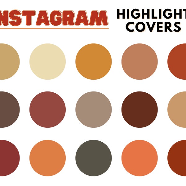 Boho Instagram Highlight Covers, Editable Warm Earthy Neutral Instagram Story Highlight Icons, Solid Earth Tone Instagram Stories,IG Covers