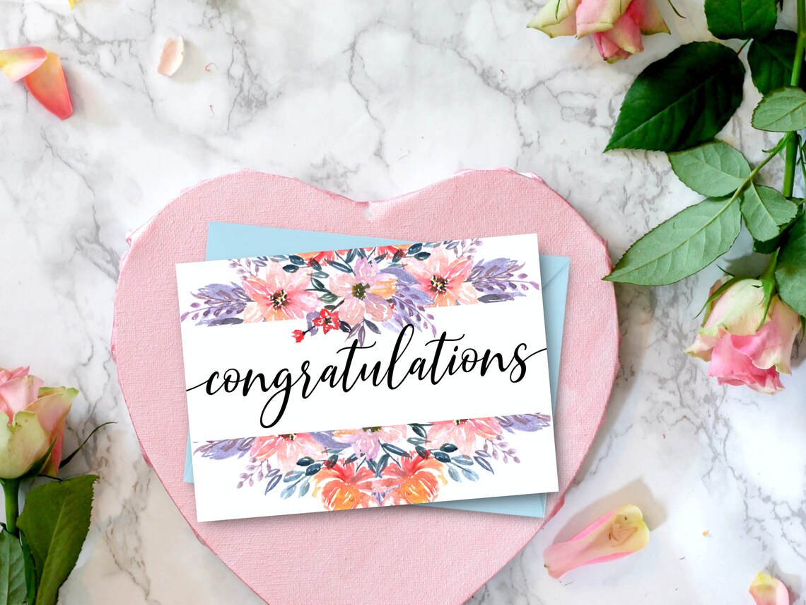 Printable Congratulations Greeting Card Printable Wedding | Etsy
