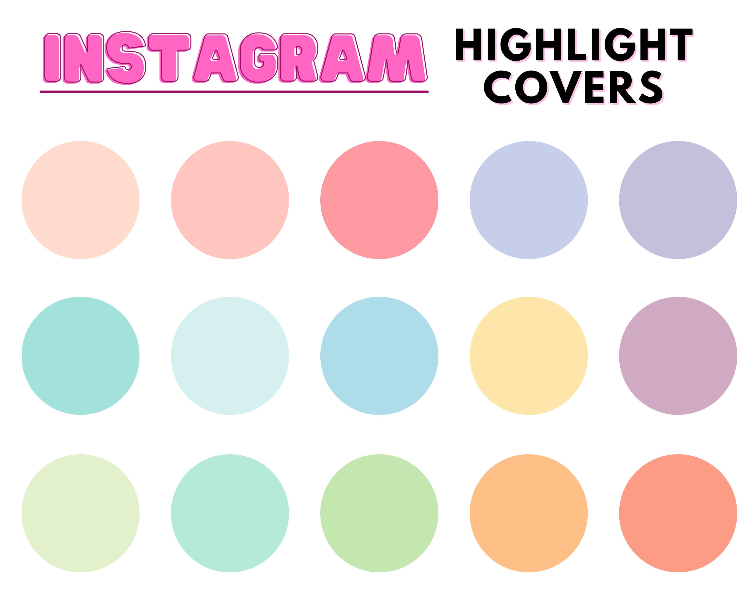 Pastel Instagram Highlight Covers, Editable Highlight Icons, Instagram