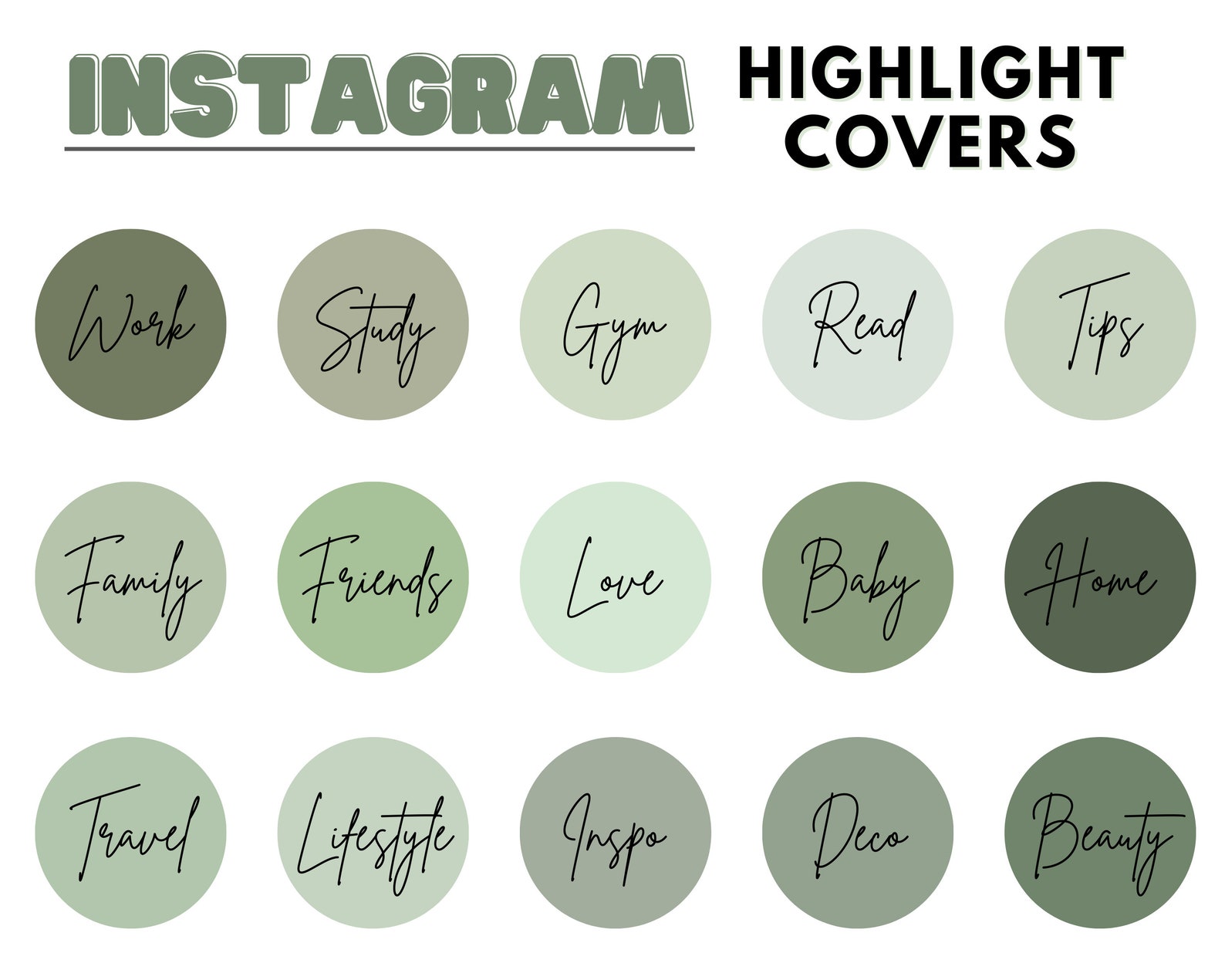 Green Instagram Highlight Covers, Matcha Editable Icons, Olive Mint ...