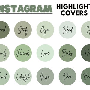 Green Instagram Highlight Covers Matcha Editable (Download Now) - Etsy