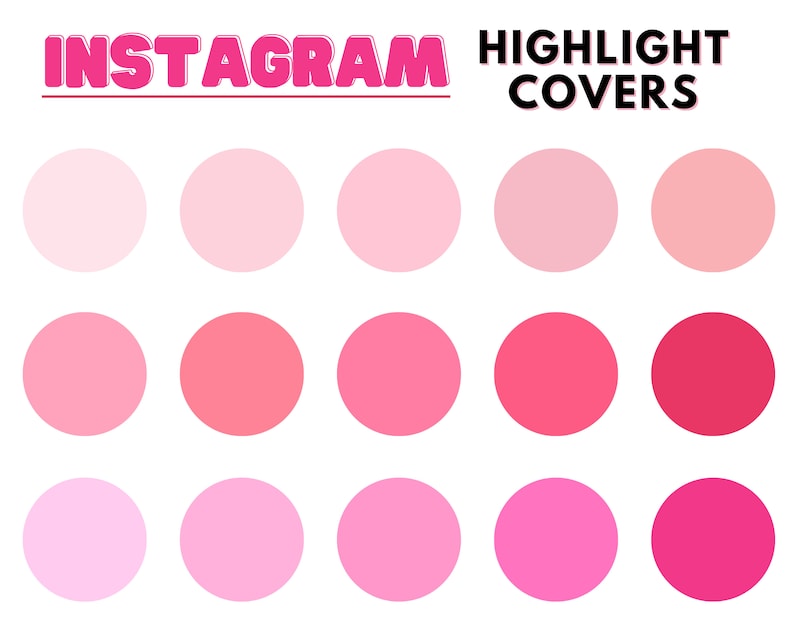 Pink Instagram Highlight Covers, Editable Highlight Icons, Shades of Pink, Story Highlights, Social Media Icon, Solid Pink Covers, Blush image 1