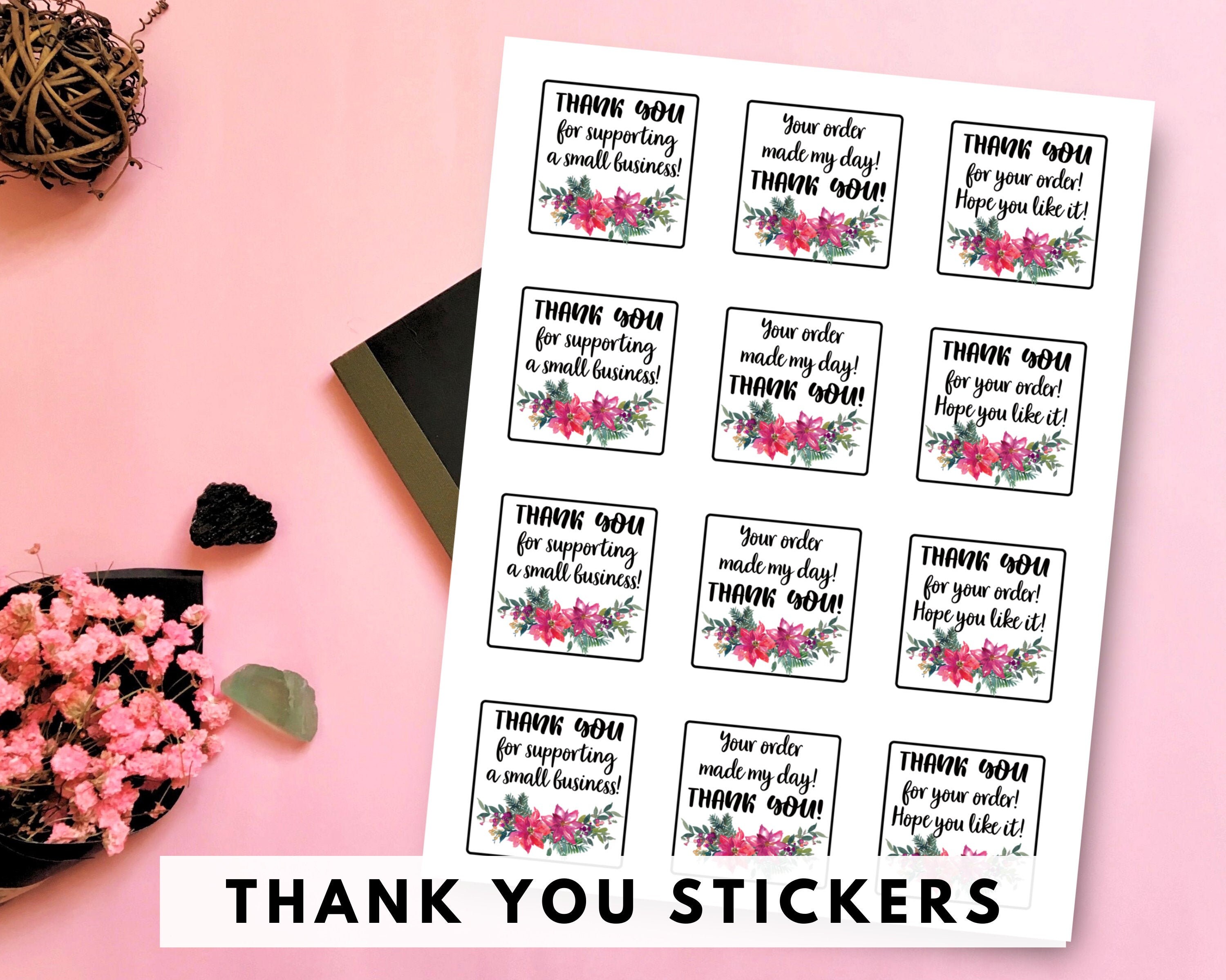 printable thank you stickers thank you for supporting small etsy
