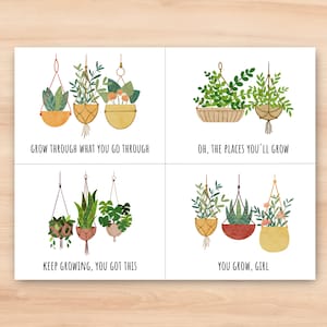 Plant woordspeling afdrukbare kaarten, plantenvriend waarderingskaart, plantenliefhebber kaart, blijf groeien, You Grow Girl, liefdeskaart, grappige plant briefkaart