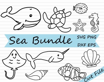 Sea Animal Svg Etsy