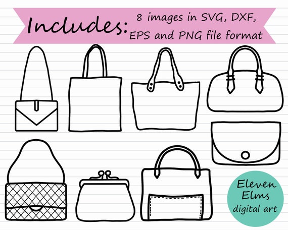 Bag SVG Bag Silhouette Hand Bag Svg Fashion Svg Bag Clip 