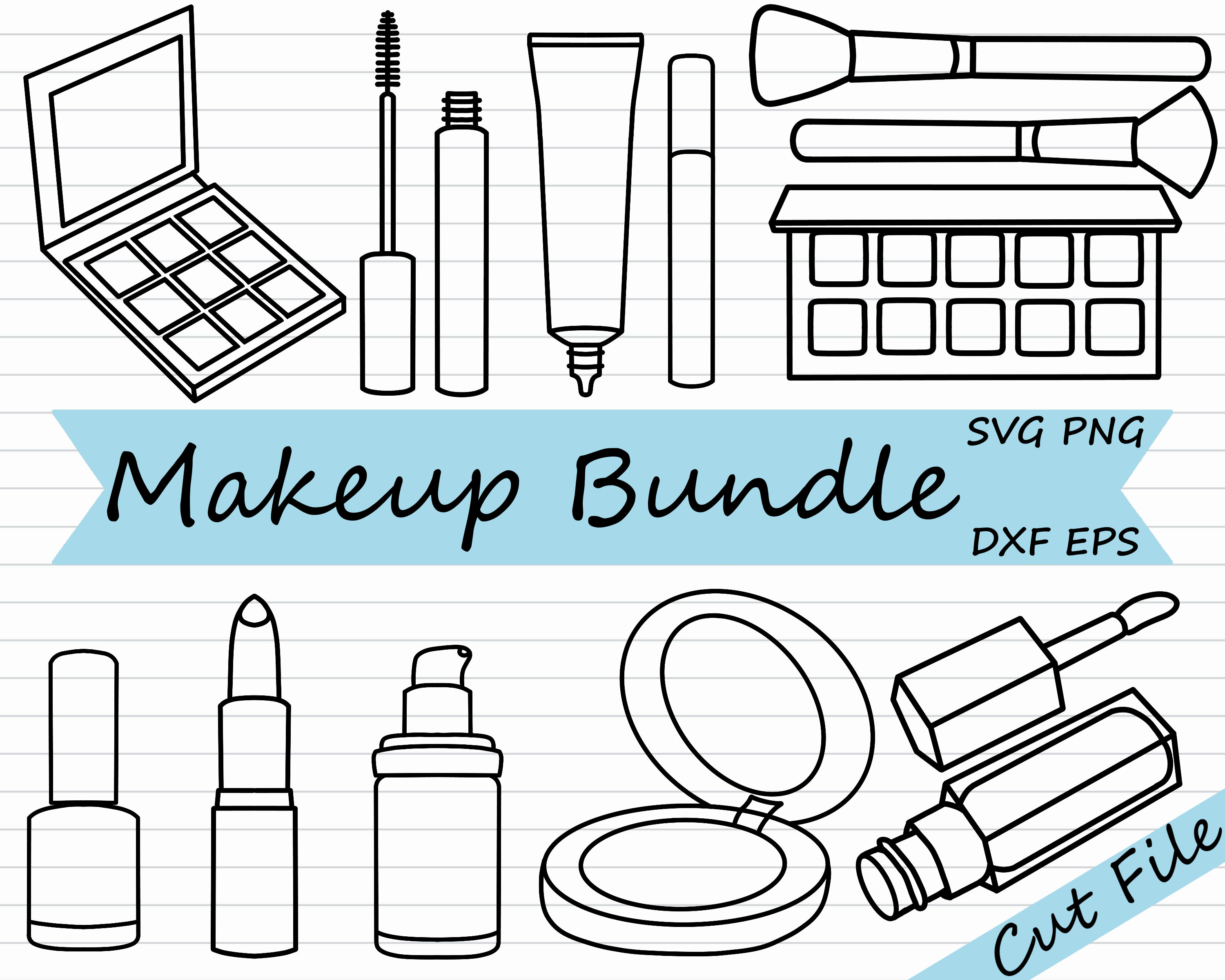 Makeup SVG Bundle Cosmetic Clipart Beauty DXF Makeup EPS Etsy