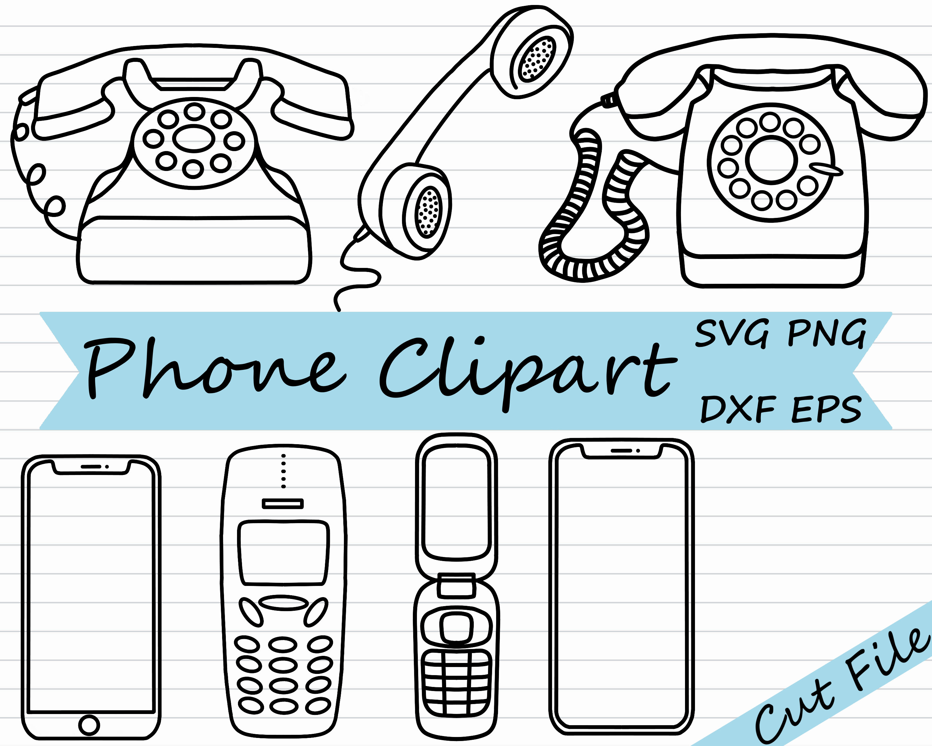 Telefon SVG Bundle Handy SVG, Handy Clipart, Handy Cut File, Cut