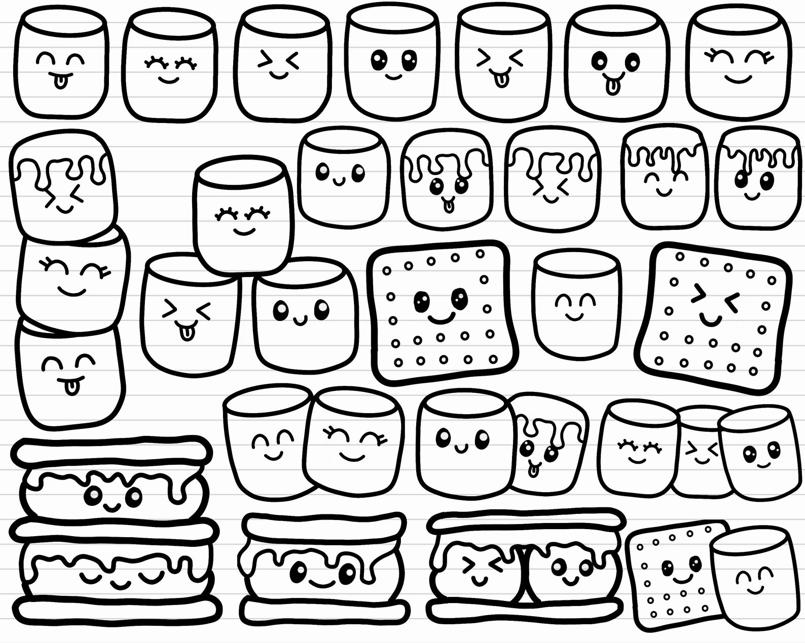 Marshmallow SVG Smores Clipart Smore SVG Marshmallow Etsy