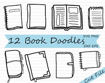 Book SVG - Book Clipart, Commercial License, Black and White, Book Lover SVG, Journal Clipart, Diary, Notebook, Reading, Library, PNG, Spine