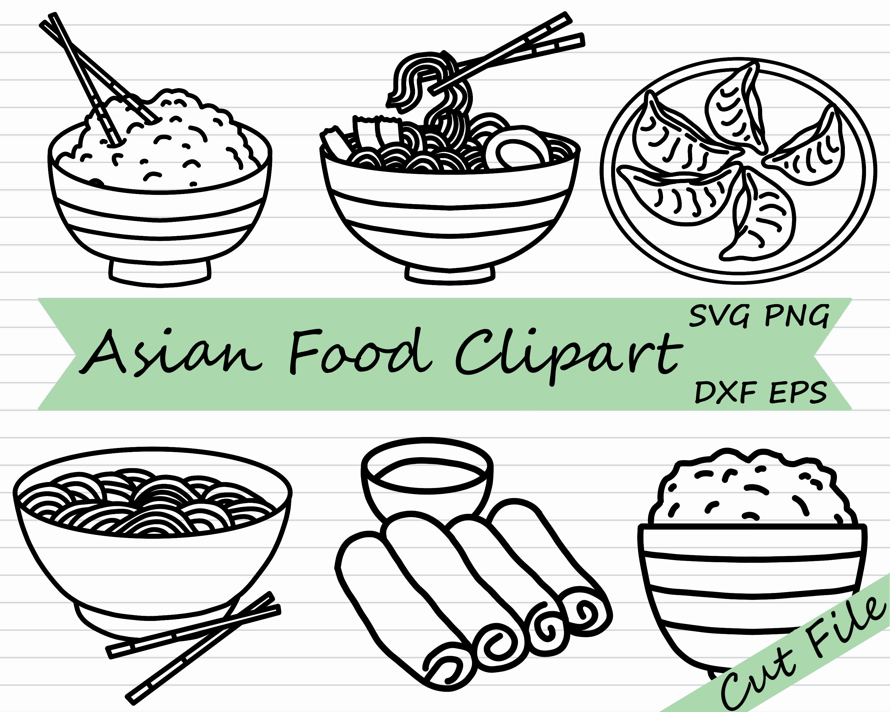 Chinese Food Clipart Black And White