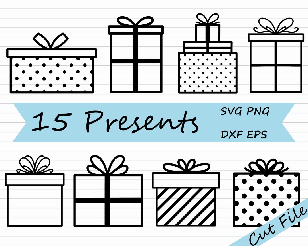 Christmas Gift SVG Present SVG Bundle, Gift Box SVG, Presents Clipart