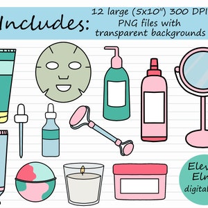 Skin Care Clipart Bundle Skincare Clip Art Esthetician | Etsy