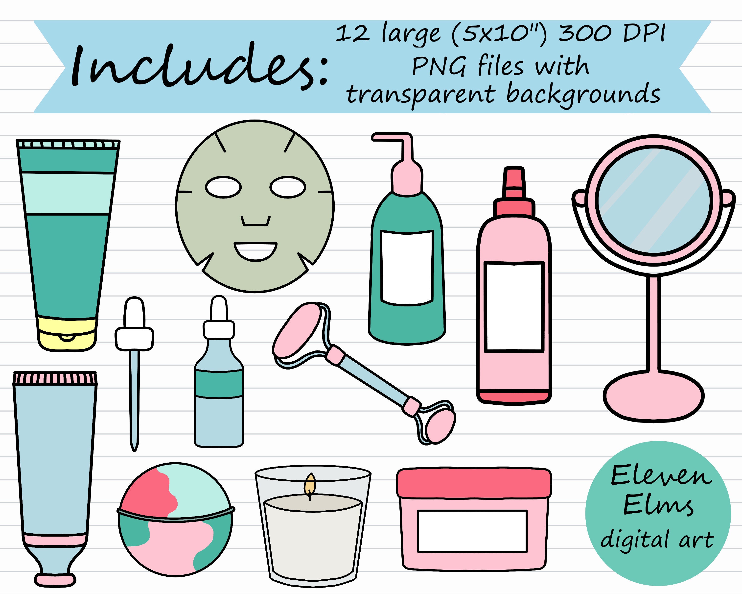 Skin Care Clipart Bundle Skincare Clip Art Esthetician Etsy México