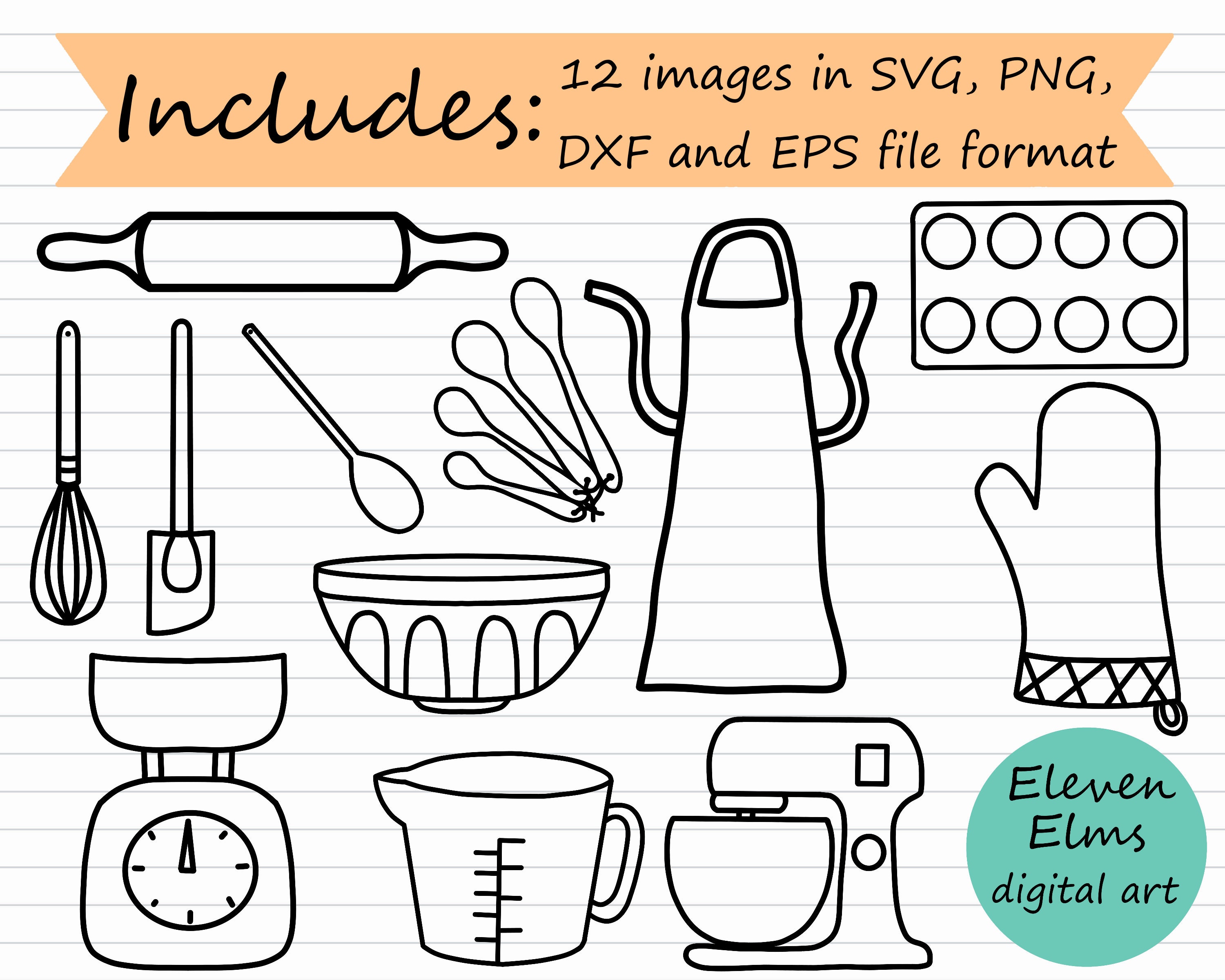 Baking Utensils. SVG File for Cricut Graphic by artychoke.design · Creative  Fabrica