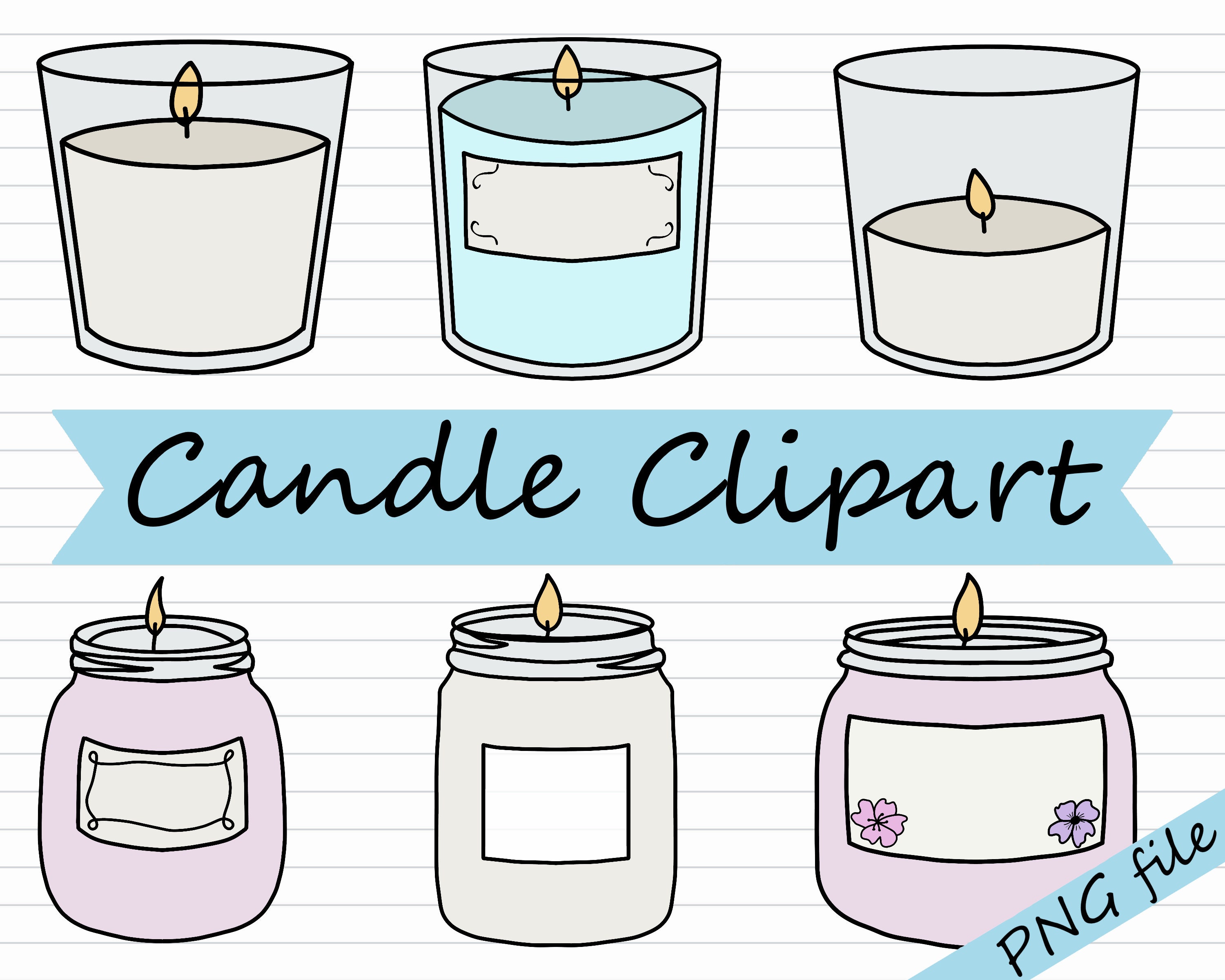 Candle Clipart Scented Candle Clipart Aromatherapy Clipart Etsy
