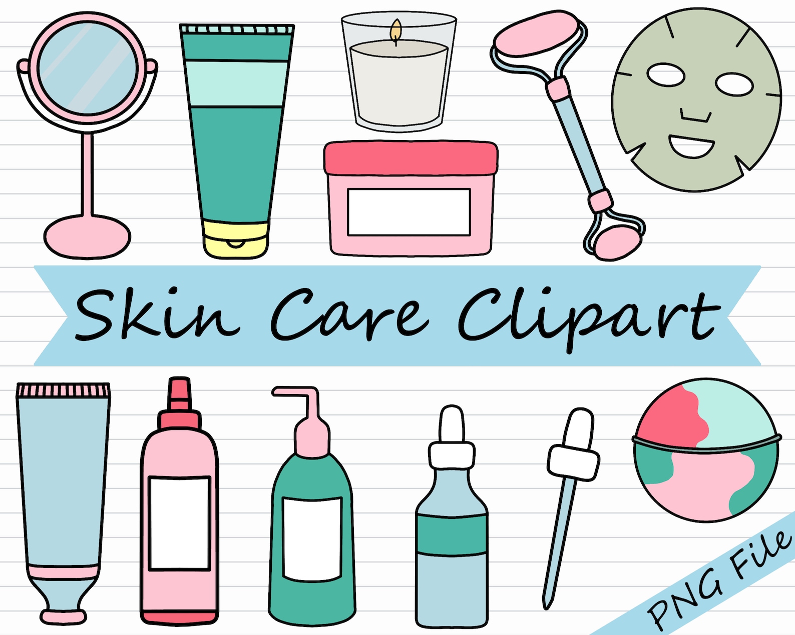 Skin Care Clipart Bundle Skincare Clip Art Esthetician Etsy México