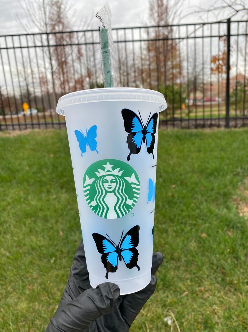 Butterfly Starbucks cup Trendy tumblers Aesthetic coffee
