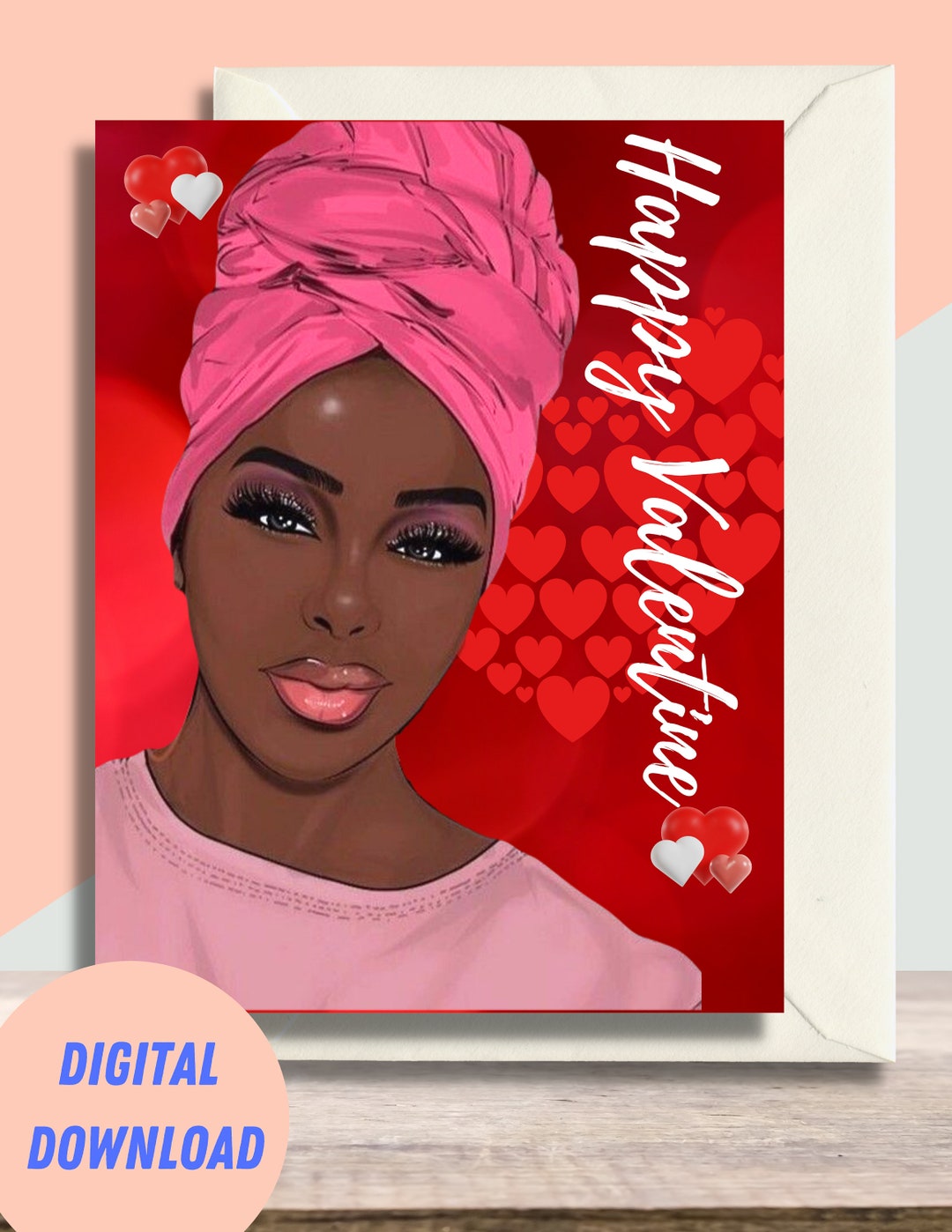 Daughter Valentine Day Card, Printable, Black Theme Edition Eden ...