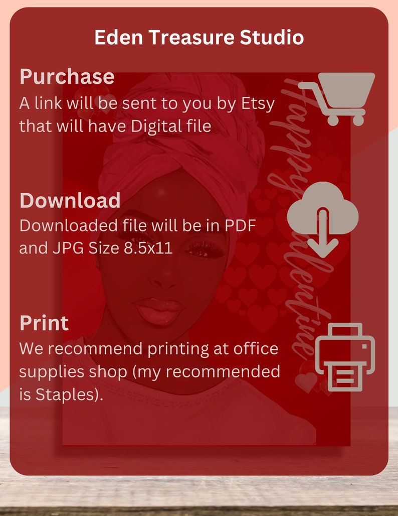 Daughter Valentine Day Card, Printable, Black Theme Edition Eden ...
