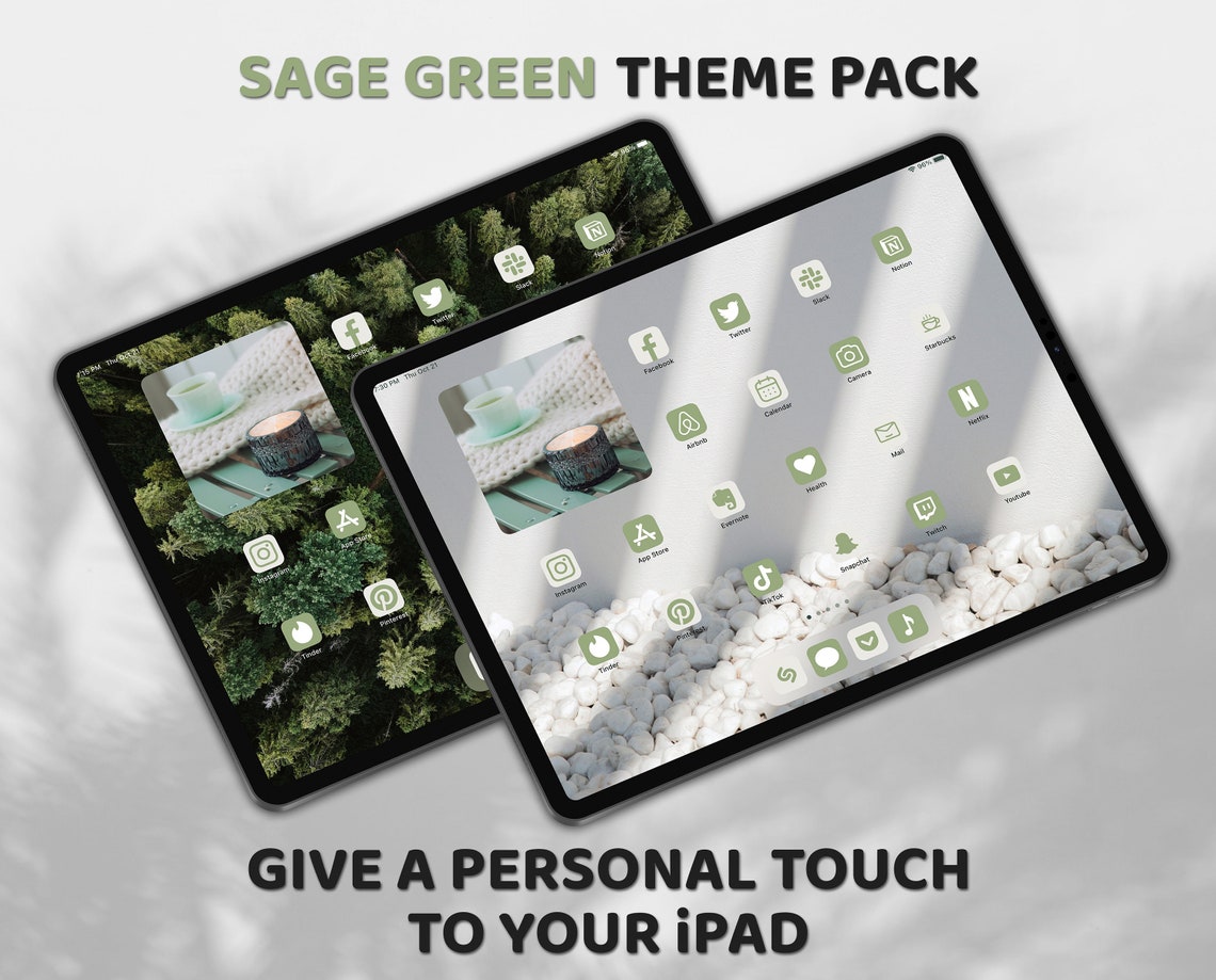 Sage Green Aesthetic App Icons Ios 15 Ipad Theme Pack Etsy