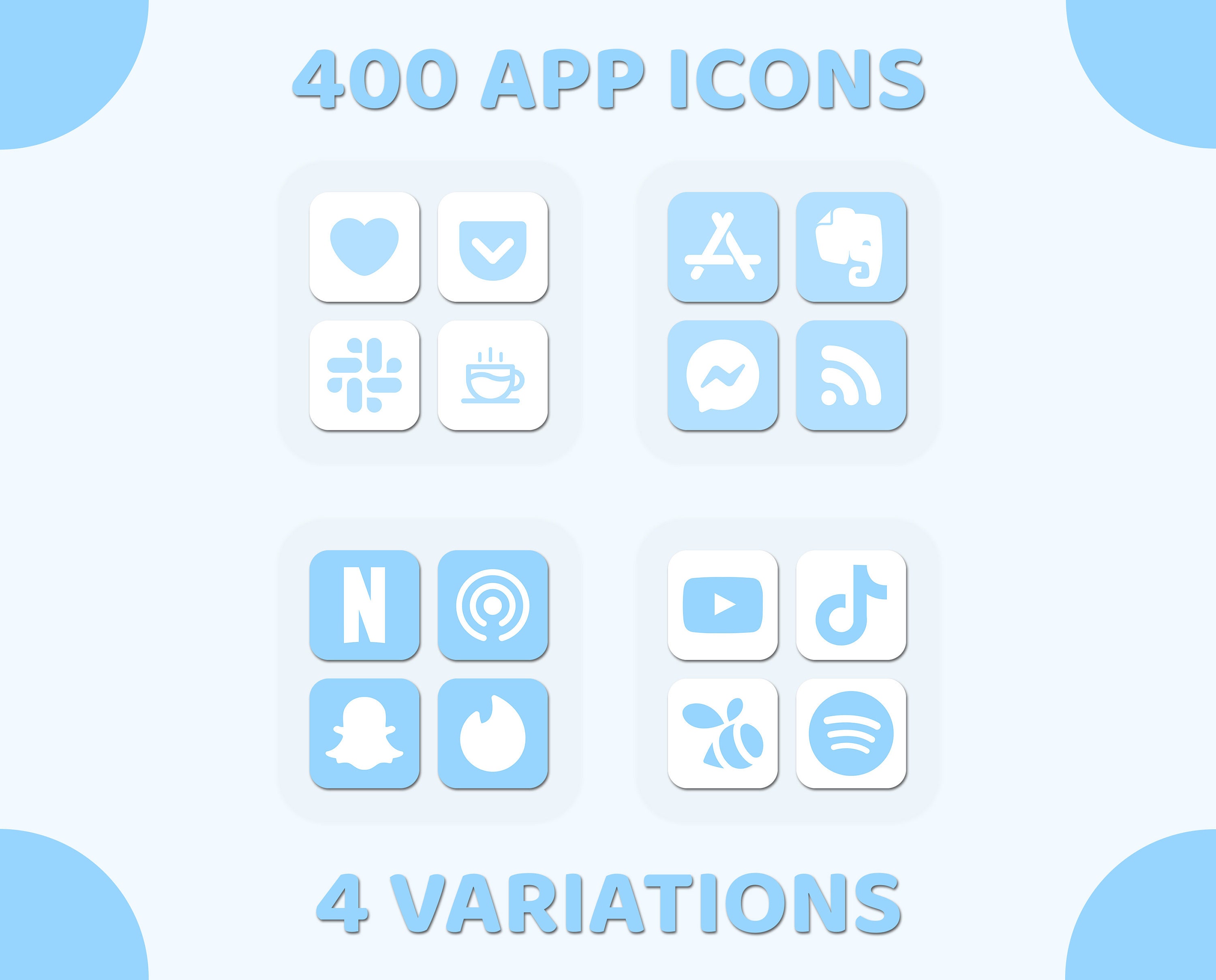 Pastel Blue App Icons Iphone Theme Pack Aesthetic App Icons Etsy