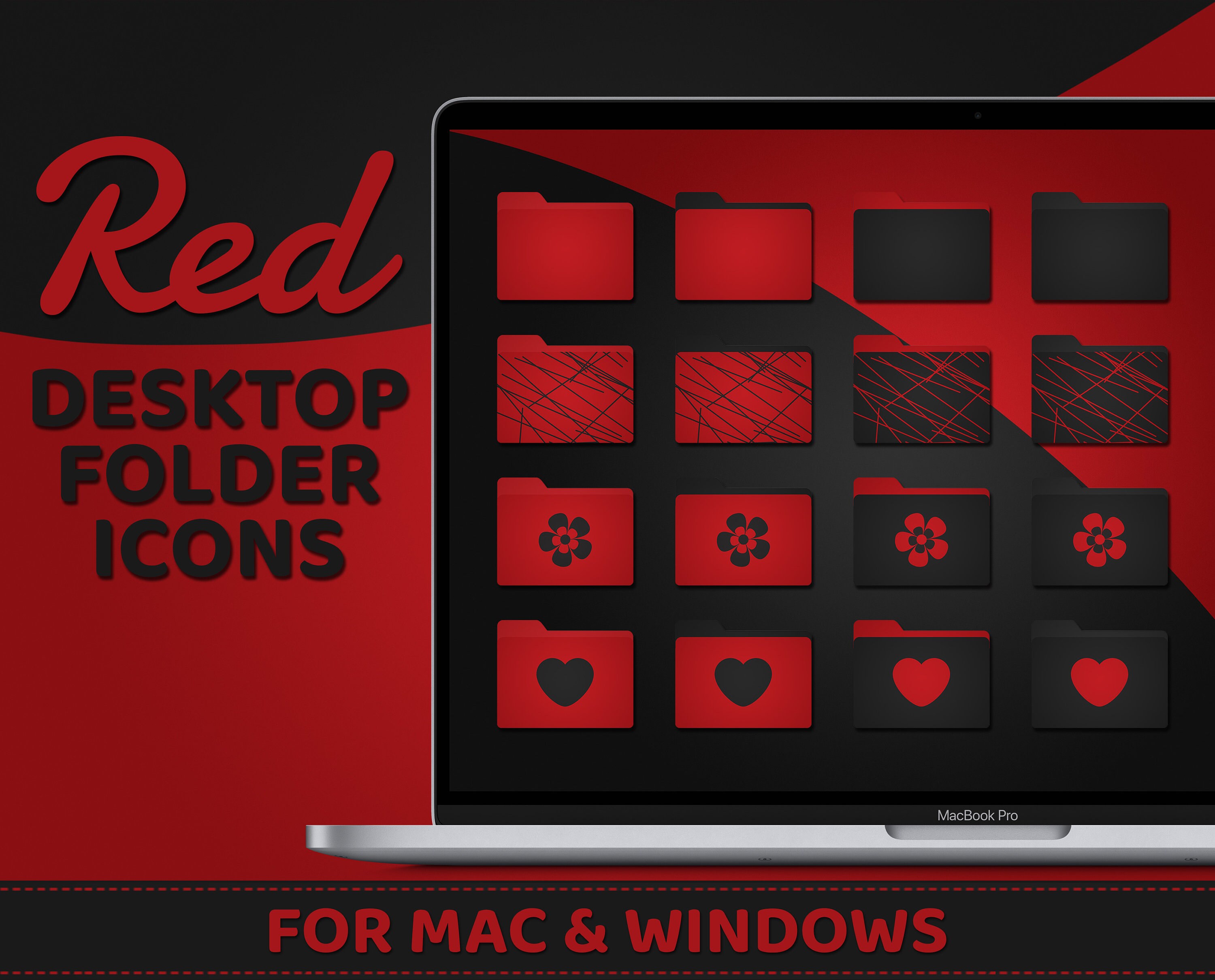 Mac Folder Icons Red - Etsy