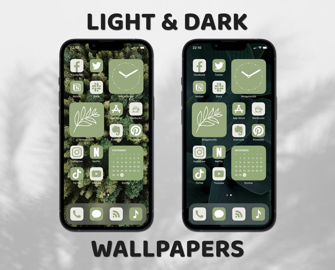 Sage Green App Icons Iphone Theme Pack Cottagecore Etsy