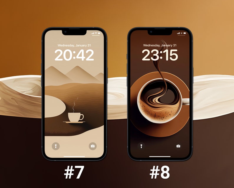 Coffee Wallpapers, iPhone Lock Screen, Neutral Aesthetic, iOS 17 Wallpaper, Brown and Beige Background, Customize iPhone Home Screen image 5