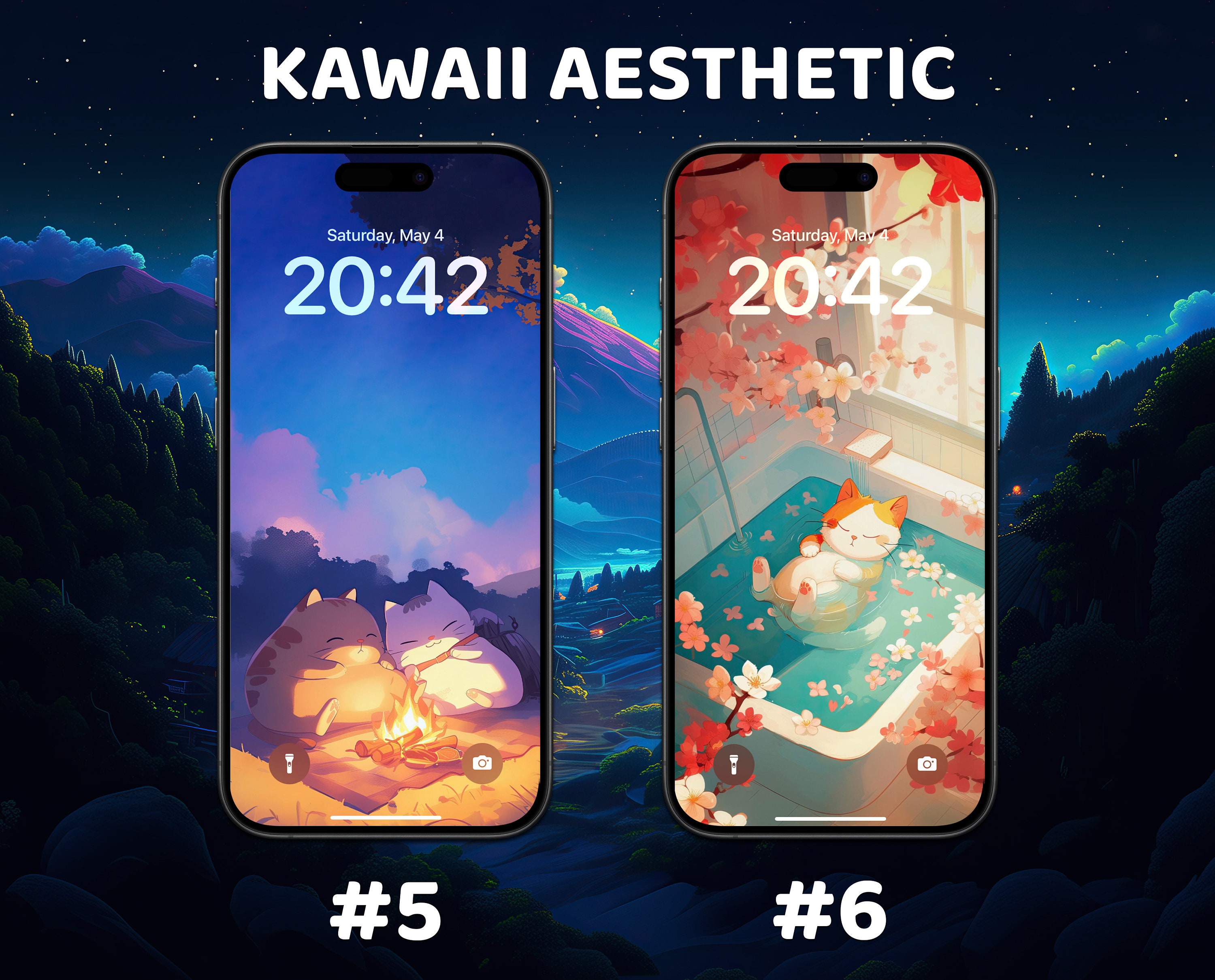 Anime Cat Wallpaper 4k, Cute Sleepy Cat Aesthetic, iPhone and iPad Lock ...