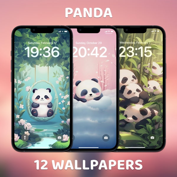 Panda Wallpapers, iPhone Lock Screen, Kawaii Aesthetic, Japanese Art, Cute Anime Backgrounds, Custom iPhone Home Screen