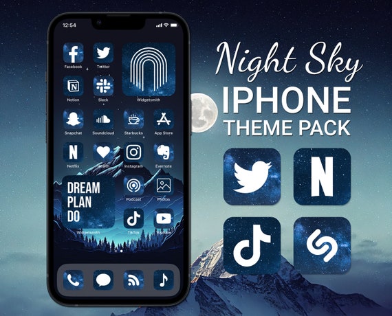 Night Sky Aesthetic Iphone Theme Pack Blue and Black App - Etsy Night Sky Aesthetic Iphone Theme Pack Blue and Black App - Etsy