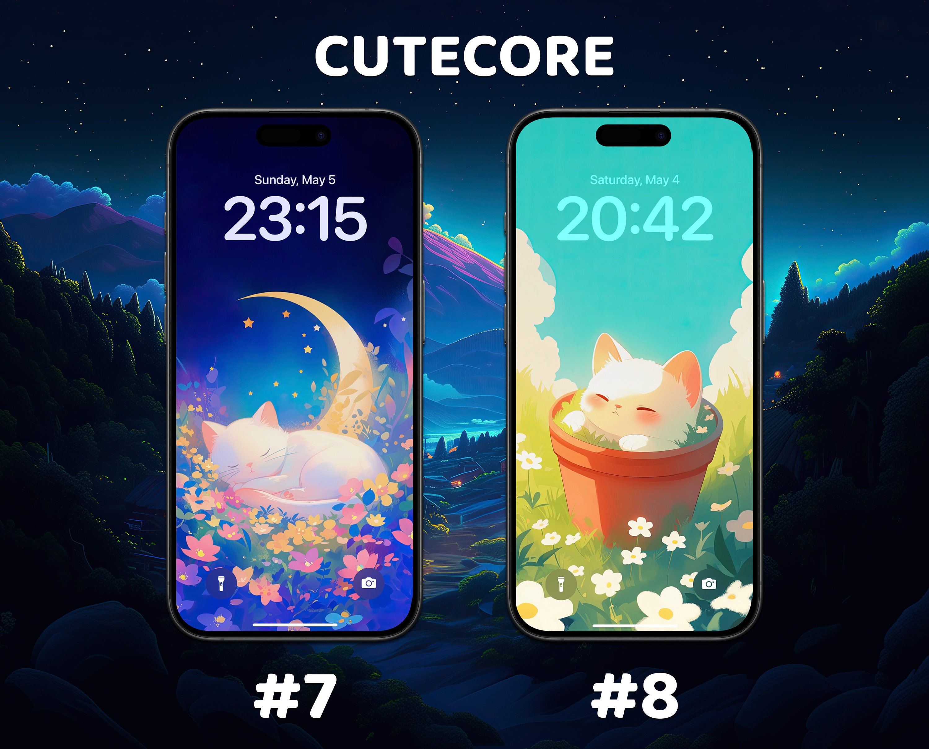 Anime Cat Wallpaper 4k, Cute Sleepy Cat Aesthetic, iPhone and iPad Lock ...