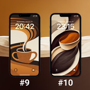 Coffee Wallpapers, iPhone Lock Screen, Neutral Aesthetic, iOS 17 Wallpaper, Brown and Beige Background, Customize iPhone Home Screen image 6