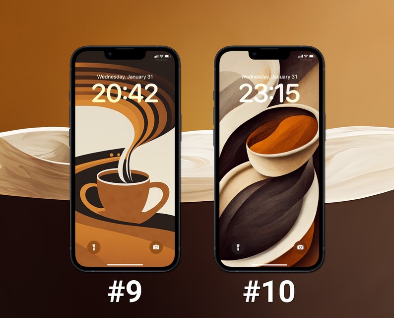 Coffee Wallpapers, iPhone Lock Screen, Neutral Aesthetic, iOS 17 Wallpaper, Brown and Beige Background, Customize iPhone Home Screen image 6