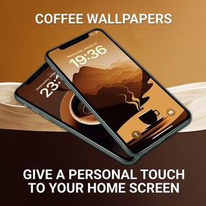 Coffee Wallpapers, iPhone Lock Screen, Neutral Aesthetic, iOS 17 Wallpaper, Brown and Beige Background, Customize iPhone Home Screen image 8